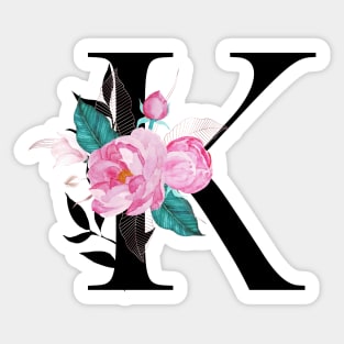 Floral Monogram K Sticker